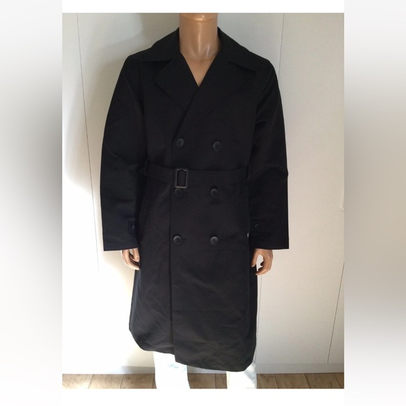 Stussy Double Breasted Men’s Black Trench Coat Size L